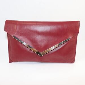 Vintage Teek Orr Burgundy Leather Clutch Purse – Read Details, Priced Low